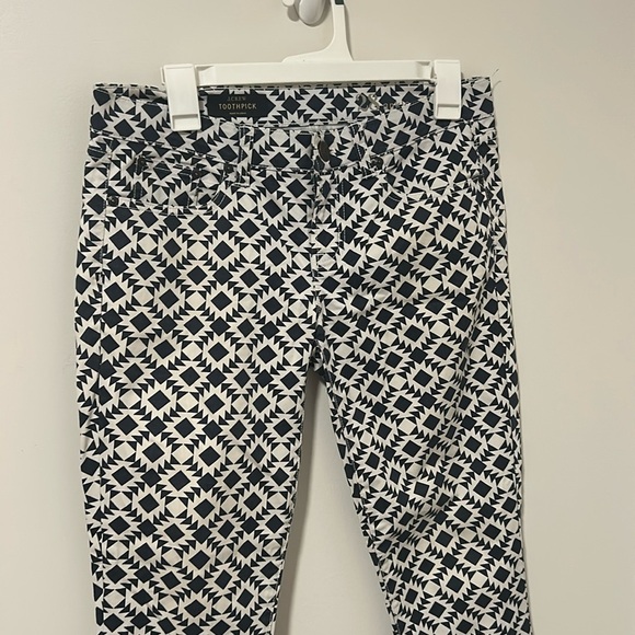 J Crew Toothpick Ankle Geometric Patterned Pants Size 28 - Picture 1 of 6